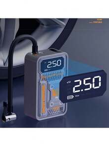 SUITU Compresseur d'air portable/Gonfleur de pneu de voiture, Mini gonfleur électrique sans fil/Pompe à air électrique haute puissance, Gonflage rapide, Gonflage et arrêt automatique, Jauge de pression numérique précise, Éclairage LED puissant, Outil de réparation automobile pour voitures, motos, tapis gonflables