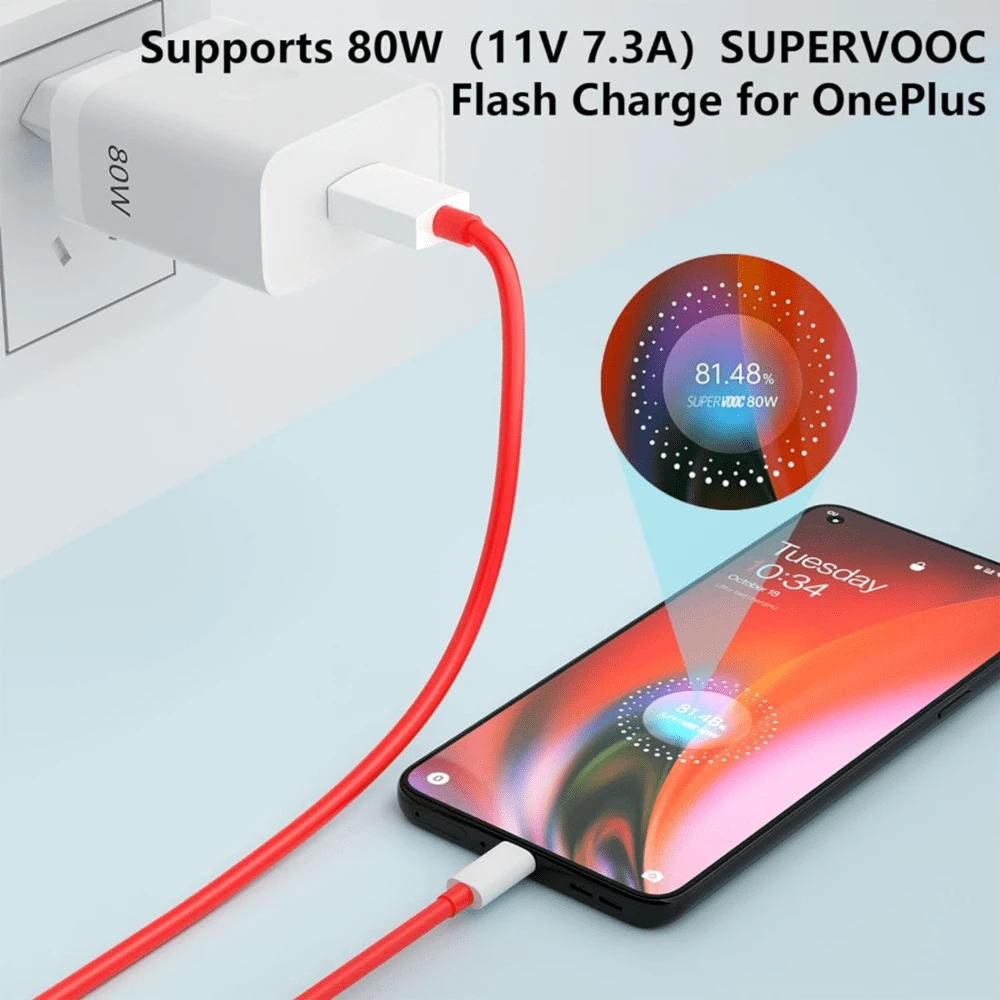 80W Supervooc Câble Charge Rapide USB C Pour OPPO Reno14 F 5G