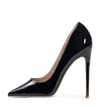 Women's 4.7 Inch Pumps Pointy Closed Toe Stiletto Sexy High Heels Slip On Porm Party Wedding Dress Shoes - 黑色 - 查看 1