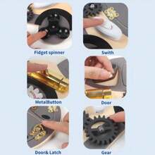 1 件木制汽车齿轮解锁忙碌板，儿童互动拼图玩具，教育探索烦躁玩具，儿童生日/圣诞节/新年礼物（部分配件颜色随机） - 彩色 - 查看 4