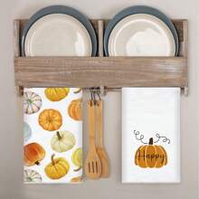 منشفة يد مخصصة للمطبخ 2قطعة للخريف، منشفة غسيل أطباق المطبخ ذات اليküربة الملونة، منشفة يد للحمام، منشفة يد لعيد الشكر وعيد الهالوين - متعدد الألوان - مشاهدة 3