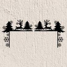 1PC Festive Christmas Creative Silhouette Decorative Wall Stickers, Charming Door Corner Ornament, Delightful Door Frame Corner Decoration, Exquisite Iron Art, Appealing Wall Decoration,Home Decor ,Room Decor,Wall Decor Christmas Decorations