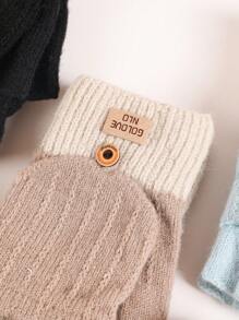 1 paar dames winter flip-top vingerloze handschoenen, dikke gebreide schrijf-/fiets outdoor handschoenen, Koreaanse stijl