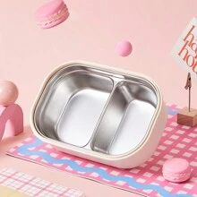 1pc Stainless Steel Bento Box With Funny Slogan Print, Single Layer Lunch Box - Multicolor - View 5