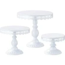 3Pcs Cake Stand, White/Gold Cake Stand Set Diameter 8" 10" 12", Perfect Dessert Table Display Set, Cupcake&Cake Stands For Party, Wedding, Birthday, Shower, Celebration - trắng - Xem 5