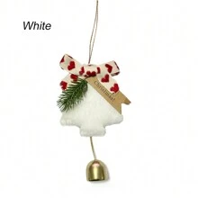 Christmas Tree Ornament With Jingle Bell, Christmas Pendant Ornament With Bow And Bell, Suitable For Christmas Tree, Car Decor, Holiday Party Hanging Decor