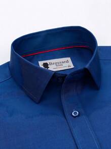 Men's Dress Shirt 50% Polyamide, 30% Cotton, 20% Viscose - Xanh đậm - Xem 2