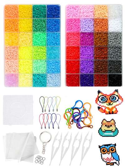 600pcs/Pack 5mm Fuse Beads Craft Kit, DIY Handmade Jewelry Arts And Crafts Accessories, Early Learning Educational Toys Gift