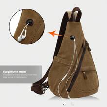 PAKRYS Cowboys Sling Bag For Men With Earphone Hole Vintage Zipper For Girls Boys Hiking Travel Beach Gym School Camping Outdoor