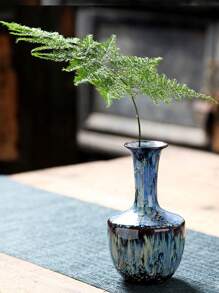 1 件复古裂纹釉陶瓷花瓶，家居装饰桌面花瓶，适用于客厅、走廊、书房（单个花瓶，不含花） - 仿古瓶 - 查看 2