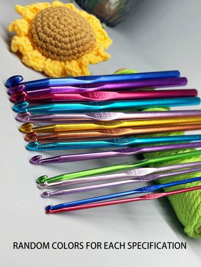 14pcs/Set 2.0-10.0mm Colored Aluminum Crochet Hooks