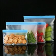 Bộ 4 túi đựng thực phẩm EVA nhiều màu, túi đựng thực phẩm tủ lạnh bằng nhựa dày có thể đóng lại - Nhiều màu - Xem 5