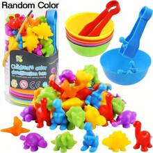 Counting Dinosaurs Matching Games Sensory Toys With Sorting Bowls Preschool Learning Activities Color Classification Montessori Educational Toys Set Gift For Boys Girls Toddlers Toys,Toys For Kids,Montessori Toys,Sensory Items,Learning Colours,Game,Toddler Activity - Multicolor - View 2
