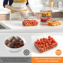 12Pcs Airtight Food Storage Containers With Lids, Reusable Plastic Food Containers For Kitchen Storage And Organization, Microwave And Dishwasher Friendly Home Appliances Accessories Gadgets Tools Christmas Stuff Cooking Christmas - Clear - View 6