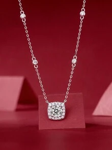 1 chiếc vòng cổ Cubic Zirconia, mặt dây chuyền bạc Sterling 925, quà tặng trang sức cho Ngày của Mẹ, Ngày lễ tình nhân, Lễ đính hôn, Kỷ niệm ngày cưới, Sinh nhật - 1 carat - Xem 6