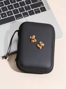 Kreative Cartoon Kabel Aufwickler Schutz, stoßfeste EVA Bären Form Kabel Organizer Tasche kompatibel mit Apple 20W Schnellladekabel Kabelorganizer