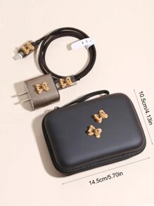 Kreative Cartoon Kabel Aufwickler Schutz, stoßfeste EVA Bären Form Kabel Organizer Tasche kompatibel mit Apple 20W Schnellladekabel Kabelorganizer