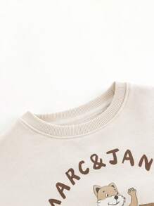 MARC&JANIE 秋季款小男孩宽松松鼠图案圆领运动衫