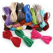 5 Meters 2.5mm Flat Faux Suede Braided Cord Velvet Leather Thread String Rope For DIY Necklace Jewelry Making Supplies - Khaki - View 3