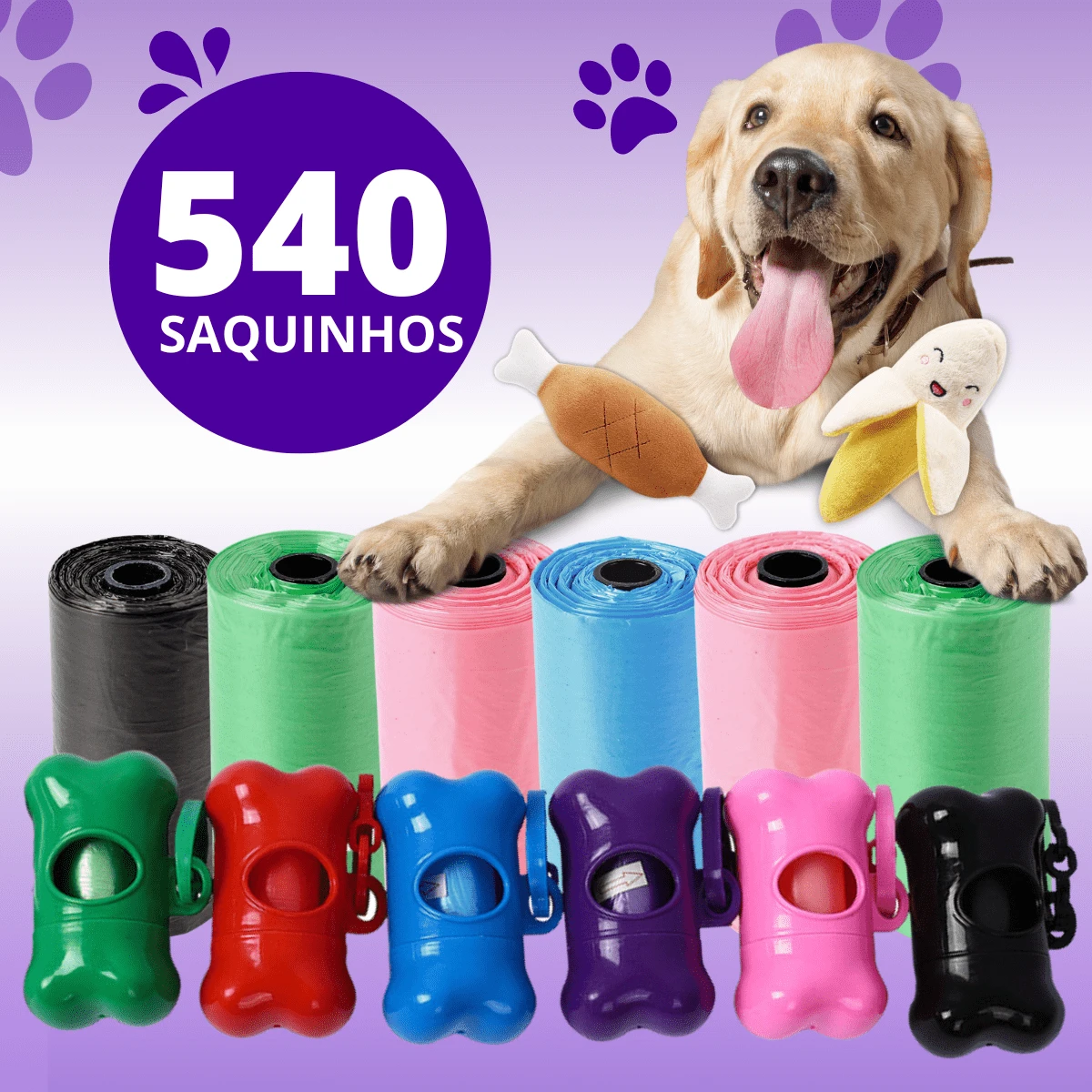 Poop Bag Roll Hygienic Bag Holder Pet Dog Walking Dogs - Choose Your Kit - 彩色 - 查看 1