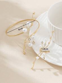 Set Of Cute Line Pearl Bracelet & Ring, Ladies Party Gift