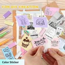 C17 Multi-Functional Mini Portable Thermal Bluetooth Pocket Printer Package, Includes 3 Rolls Thermal Paper, 3 Rolls Adhesive Label Paper, 3 Rolls Color Paper, 3 Rolls Color Adhesive Label Paper, Can Print Images, Photos, Labels, Text, To-Do Lists Back To School