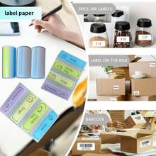 C17 Multi-Functional Mini Portable Thermal Bluetooth Pocket Printer Package, Includes 3 Rolls Thermal Paper, 3 Rolls Adhesive Label Paper, 3 Rolls Color Paper, 3 Rolls Color Adhesive Label Paper, Can Print Images, Photos, Labels, Text, To-Do Lists Back To School