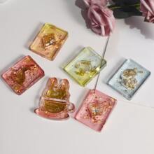 1pc 4-In-1 Playing Card Pendant Silicone Mold, DIY Resin Crystal Epoxy Jewelry Making Mold
