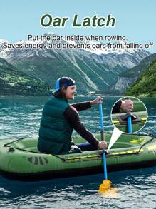 1 件加厚成人充气皮划艇，户外河钓充气船，水上运动漂流船，户外充气筏 - 彩色 - 查看 4