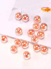 16MM 10 颗/包款式随机亚克力镀彩色珠子，圆形内彩 DIY 直孔手工手链，串珠散珠 - 彩色 - 查看 14