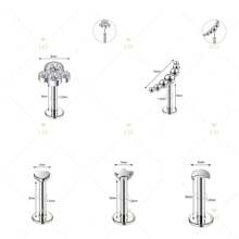 Kit 12 Piercing Labert Pin Push Plug Tragus, Helix Heart / Star / Moon, Stainless Steel Piercing - Kit 12  ( B ) - Xem 2