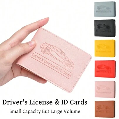 1pc Fashion PU Leather Car Motorcycle Truck Trailer Driver's License & ID Cards Holder For Daily Use Pu Leather S Card Case Gifts For Card Holder Card Holder Wallet Business Card Holder Credit Card Holder Card Holder Women Photocard Holder For Women Wallet Purse Wallet Mini Wallet Card Wallet