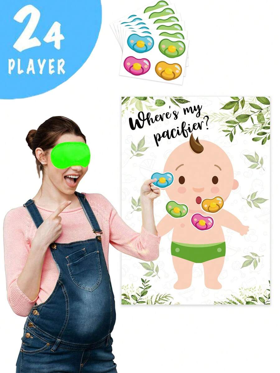 1 Set Gender Reveal Party Sticker, Cartoon Colorful Poster Game Sticker, Baby Shower Gender Reveal Party Voting Boy Or Girl Birthday Welcome Baby Party Supplies Baby Shower Family Decorations Gifts - Multicolor - View 1