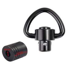Adaptador de montaje de botón pulsador de arillo táctico de Conejo de Luna para escopeta, arma de fuego, rifle con base - Negro - Ver 1