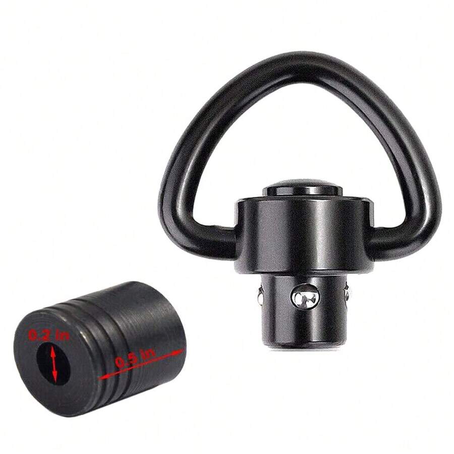 Adaptador de montaje de botón pulsador de arillo táctico de Conejo de Luna para escopeta, arma de fuego, rifle con base - Negro - Ver 1