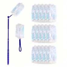 Static Dust Removing Duster Set, Home & Car Use - Chicken Feather Duster With Disposable Static Dust Brush - Multicolor - View 10