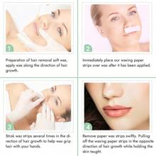 WAXKISS 包含 20 条绿色脱毛蜡纸和 2 条脱毛后湿巾，低过敏性，适合所有肤质，面部脱毛，家庭脱毛套装，芦荟香味面部脱毛蜡纸 - 薄荷綠 - 查看 4