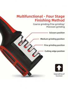 1pc Ultra-Effective 4 Stage Professional Knife Sharpener - Tungsten Rhinestone & Ceramic Blades For Kitchen & Outdoor Use - Portable, Versatile Grinding & Sharpening Tool,