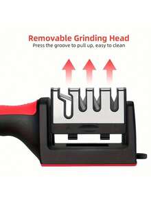 1pc Ultra-Effective 4 Stage Professional Knife Sharpener - Tungsten Rhinestone & Ceramic Blades For Kitchen & Outdoor Use - Portable, Versatile Grinding & Sharpening Tool,