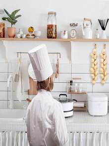 1pc Artificial Garlic Rope, Realistic Fake White Garlic Hanging Rope, Suitable For Home, Kitchen, Party Decoration, Photography Props - Beige - View 5