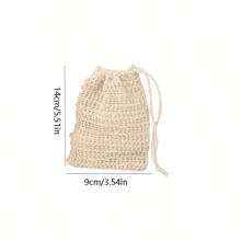 1/5/10 pièces Pochette de savon, Sac de savon en sisal avec cordon de serrage, Sac de conservation du savon, Sac de savon de douche noué pour moussage et séchage, Accessoires de salle de bain Décoration de salle de bain à la maison Décoration d'automne Retour à l'école