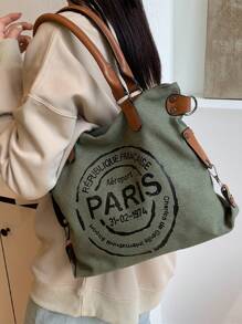 Grand sac fourre-tout polyvalent, sac bandoulière mode pour étudiants, travail, déplacement, grand sac d'école avec compartiments multiples, parfait pour la plage, l'école, le travail et l'usage quotidien, sac d'école et sac à dos pour femmes ou étudiants, sac d'école, sac à main d'école, sac à dos d'école, sacs de rentrée scolaire, léger, portable, pliable, classique casual, convient aux adolescentes, aux femmes, aux étudiantes, aux enseignants, parfait pour la rentrée, le premier jour d'école