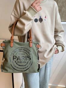 Grand sac fourre-tout polyvalent, sac bandoulière mode pour étudiants, travail, déplacement, grand sac d'école avec compartiments multiples, parfait pour la plage, l'école, le travail et l'usage quotidien, sac d'école et sac à dos pour femmes ou étudiants, sac d'école, sac à main d'école, sac à dos d'école, sacs de rentrée scolaire, léger, portable, pliable, classique casual, convient aux adolescentes, aux femmes, aux étudiantes, aux enseignants, parfait pour la rentrée, le premier jour d'école