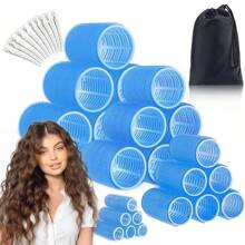 38PCS Hair Rollers Hair Curlers, Rollers, Curlers For Long Hair Thick, Jumbo Large Medium Small Rollers Set, 12 Stainless Steel Clips And Storage Bag ,Hair Rollers,Heatless Curls,Hair Curler,Hair Products And Accessories For Barber Salon Beauty Travel Essentials,Back To School,Travel Holiday Essentials,Hair Accessories For Women
