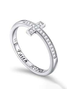 1 pièce Bague en argent sterling 925 classique avec zircone cubique, bijou de mariage pour femmes, bijoux de qualité