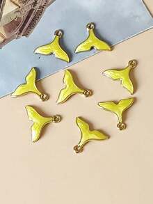 20个时尚混色鱼尾形个性化合金吊坠，可用于DIY耳环、发饰、项链、手链 - 彩色 - 查看 7