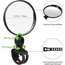 2pcs Adjustable 360° Rotating Bicycle Rearview Mirror - Wide Angle Bike Handlebar Mirror, Fits All Bicycles - Perfect For City Riding, Short-Distance Travel, Outdoor Adventure And Gift - Multicolor - View 4