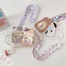 Cordón para tarjeta de identificación y llaves lindo para mujeres, niñas y estudiantes, soporte para tarjeta de identificación Kawaii - Multicolor - Ver 6