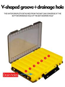 PRO BEROS Proberos 1PC Double-Sided Fishing Tackle Box Fishing Lure Bait Storage Case Fishing Tackle Container - Yellow - View 4