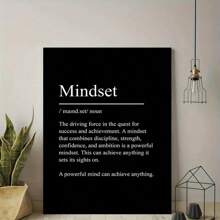 1pc Mindset Effect Poster, A Powerful Mind Can Achieve Anything-Psychological Suggestion Canvas Poster, Inspiring Art Wall Decoration, Hanging Living Room Hallway Bedroom Sofa Wall Decoration Art, Wall Art, Ready To Use Out Of The Box, Framed - 黑色 - 查看 4